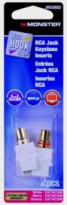 Monster JHIU0082 Just Hook It Up RCA JACK KEYSTONE INSERTS Snap-It Inserts 2 pc