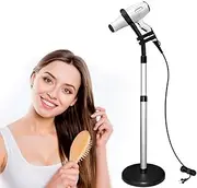 360 Degree Rotating Hair Dryer Stand With Heavy Base - Hands-Free Holder, Adjustable Height, Countertop