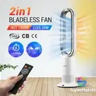 Portable 2in1 Bladeless Fan Heater Cooler Oscillating Air Flow w/Remote Control