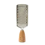 2Pcs Smiley Wooden Handle Stainless Steel Grater, Length: 18cm
