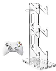 Game Controller Holder, 3-Tier Headset Stand, Anti-Slip Controller and Headset Organizer, Cable Management for Setup, Clear Display Rack for Console Accessories, (310 g)