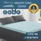 Memory Foam Mattress Topper COOL GEL BAMBOO Cover Queen King Single Double 5/8cm