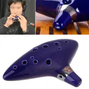 12 Hole Flute Ocarina Alto Blue Legend of Zelda Ceramic Instrument
