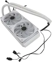 240mm Liquid CPU Water Cooler, 120mm PWM Fan, RGB Lighting, CPU Fan for LGA2066, AM4, AM5, 1150, 1151, 1155, 1156, 1200, 2011, 2011‑V3, 2066, 1700 (White)
