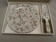 Cake Plate And Server Set Floral Design