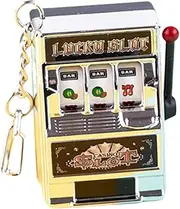 [Dickly] Mini Slot Machine Keychain, Fruit Machine Slot Pendant for Creative Festival Gift Birthday Cake Decor