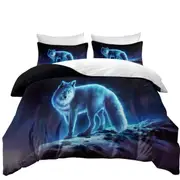 Wanderer Night Sky Winter Wolf Quilt Cover