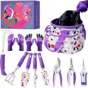 Floral Purple Garden Tool Set Gardening Gifts for Women,Garden Pruning Shears...