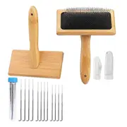 2 Pcs Wool Carders, Hand Carders for Wool Needle Felting Brush Wooden Wool Carders Needle Felting w As Shown