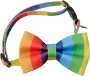 GANAZONO Adorable Adjustable Cat Collar with Rainbow Bowknot Design Comfortable Wear for Cats and Kittens for Daily Use Parties and Special Occasions