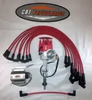 FORD 289 302 SMALL CAP HEI DISTRIBUTOR RED + 8MM USA PLUG WIRES + 60,000V COIL