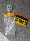VINTAGE 30 IN SKELETON W/ LIGHT UP EYES GLOW IN DARK W/ SPOOKY CAUTION TAPE NEW
