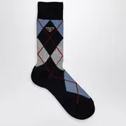 [Prada] Blue socks with Argyle pattern II Blue