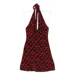 [Staud] Staud Lucca Tomato-print Mini Dress S BLACK/RED