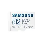 Samsung EVO Plus 512GB MicroSD Memory Card (2024) + SD Adapter.