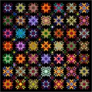 QUINTESSENTIAL STARS - 101" x 101" - Quilt-Addicts Pre-cut Patchwork Quilt Kit