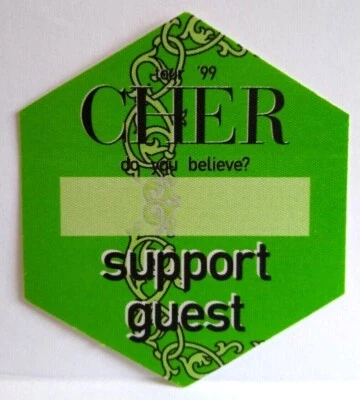 Cher Do You Believe Backstage Pass Original Vintage 1999 Tour Green Cloth Fabric
