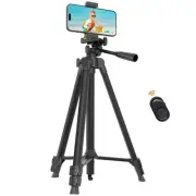 Luswemi 53'' Phone & Camera Mount Tripod Stand with Remote and Holder, Portab...