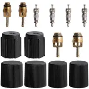 2 Set Universal A/C System Repair Valve Caps & Core- Car Air Conditioning