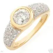 Solitaire Plus Ring with 1.15ctw Genuine Diamonds