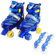 Double-row Roller Skating Shoes for Kids - Full-flash White Size m