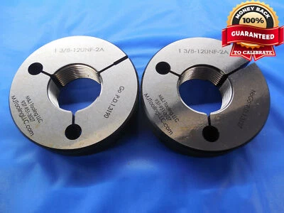 NEW 1 3/8 12 UNF 2A THREAD RING GAGES 1.375 GO NO GO P.D.'S = 1.3190 & 1.3127