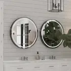 Round Backlight Bathroom Mirror Dimmable Wall Mirror Decor Frame 60x60 / 80x80cm