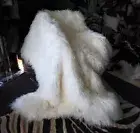 Light as Air - A Stunning 1800mm x 1600mm Pure White Mongolian Lambswool Throw