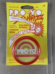 Vintage Trag-E Toys Inc. Pro Yo Whizz Yo Yo 1983 Longer Spin Secret Space NIP