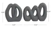 Deco 79 Ceramic Abstract Decorative Sculpture Linked Home Decor Statues Set of 2