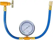 Aupoko AC R134A Recharge Hose with 70 mm Gauge, Auto AC Recharge Kit, 1/2’’ Acme Female Freon Can Tap, 1/4’’ SAE Female Hose for R12 R22 Port, for AC Air Conditioning Refrigerant System