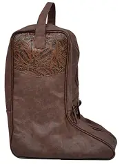 3-D Belt Brown Faux Leather Boot Bag - Boot Add-Ons - Dbb12