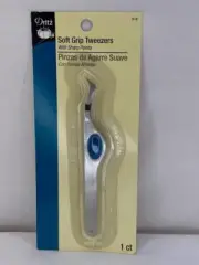 Dritz 818 Soft Grip Tweezers 4.5” Silver