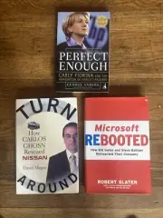 vintage business books lot(Perfect Enough, Turn Around, and Microsoft Rebooted)
