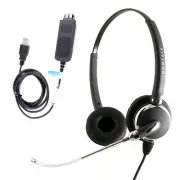USB PC Headset built in GN netcom quick disconnect for Skype, VoIP