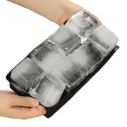 8 Grids Whiskey Silicone Maker Ice Cube Tray Mould Large Mold Giant Square Black