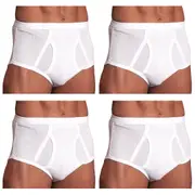 4x Holeproof All Seasons Full Brief Waffle Knit Mens White Underwear M1962 Bulk Undies