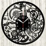 Clock Mechanism Vinyl Record Wall Clock Decor Handmade 1400