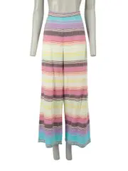 Striped Pattern Wide Leg Trousers