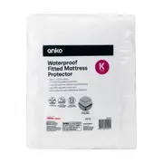 Waterproof Fitted Mattress Protector - King Bed, White