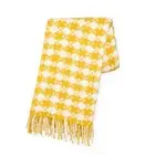 MacKENZIE CHILDS YELLOW AND WHITE FRINGE THROW BNWT
