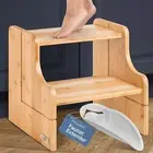 Small Step Stool, Safe, Durable, Bamboo Step Stool Kids, 200lb Capacity Wooden S