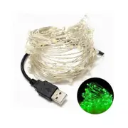 Usb 10M Waterproof Green Light Silver Wire Diy String String Lights