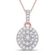 10k Rose Gold Round Diamond Fashion Pendant 1/3 Cttw