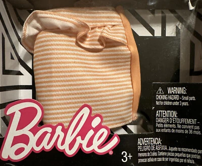 New Barbie Peach and White Striped Peplum Skirt Fashion Pack Fits Curvy Body