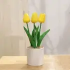 Vivid Artificial Flowers Tulip Potted PU Flowers Fake Plants Room Decor