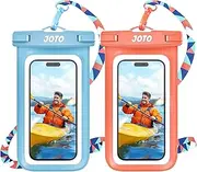 [JOTO] 2 Pack Waterproof Phone Pouch Case Up to 7", IPX8 Underwater Phone Case Cellphone Dry Bag for iPhone 16 15 14 13 12 Pro Max Xs Max XR X 8 7 6S Plus SE/Galaxy S24 S23 S22 S21 -Blue/Orange