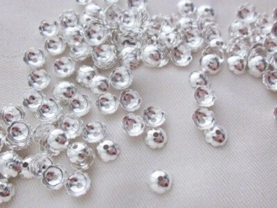 30 Silver Coloured 8mm x 3mm Scalloped Brass Bead Caps #bc3415 Aust Seller