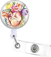 Jupswan Badge Reels Holder Retractable with ID Clip for Nurse Name Tag Card OB L&D NICU OBGYN Gynecology Nursing Doctor Teacher Student Labor and Delivery Medical MD Work Office Alligator Clip ZJK347