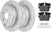 SUPLABEL Rear Brake Kit Compatible with 2005-2016 Honda CR-V 2010-2018 RDX 2010 2011 2012 2013 2014 2015 2016 Disc Brake Rotors Ceramic Brakes Pads Replacement